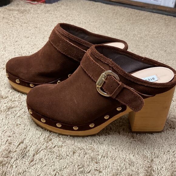 NWOT Steve Madden Women Y2K Brown Hilde Suede Platform Mule Size 8.5 - Picture 1 of 9